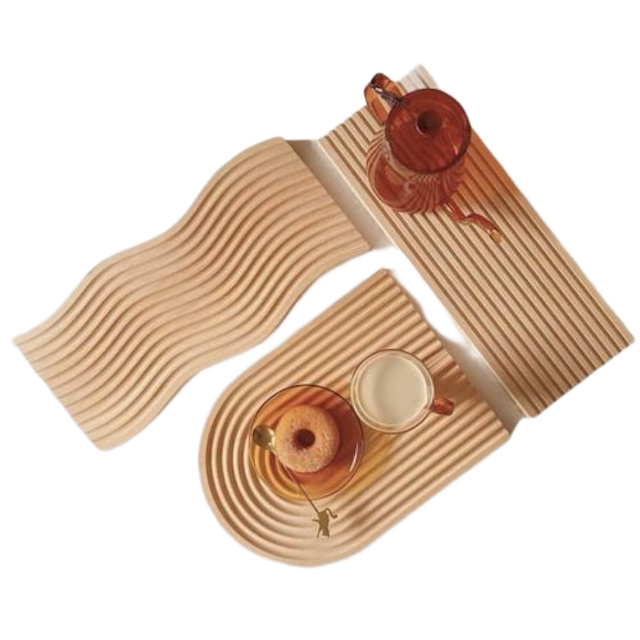 Nordic Minimalist Geometric Beech Wood Tray 4
