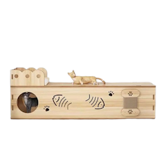 Wooden Tunnel Cat House
