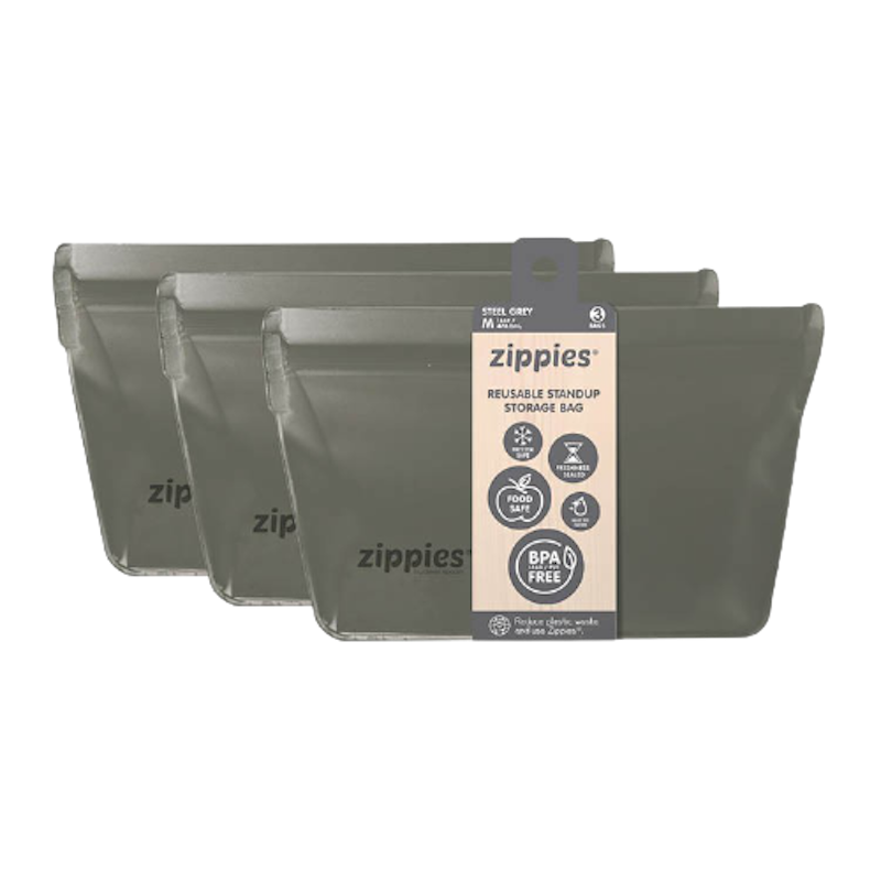 Steel Grey Reusable Stand Up Storage Bag 1