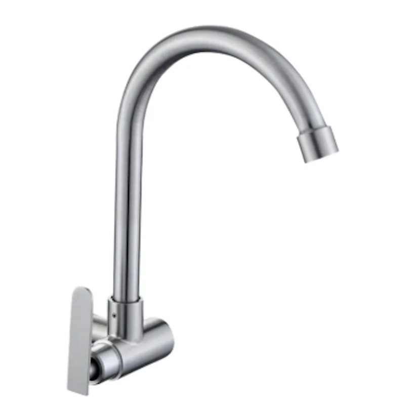 Wall Tap Gooseneck Kitchen Faucet Wall Mount Yarra - Stainless Steel 1