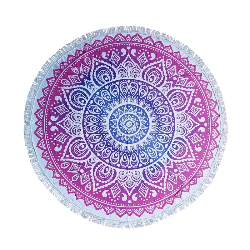 Mandala Round Tie Dye Adult Microfiber Beach Towel 1