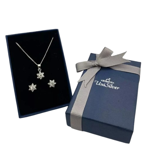 925 Sterling Silver Jewelry Set Of Rositas Pendant & Earrings 2