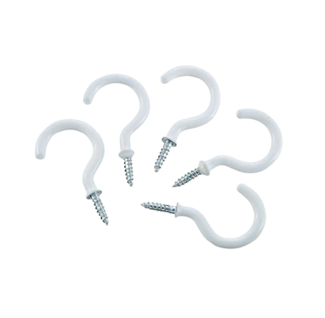 Half-Inch White PVC Coated Steel Screw 1