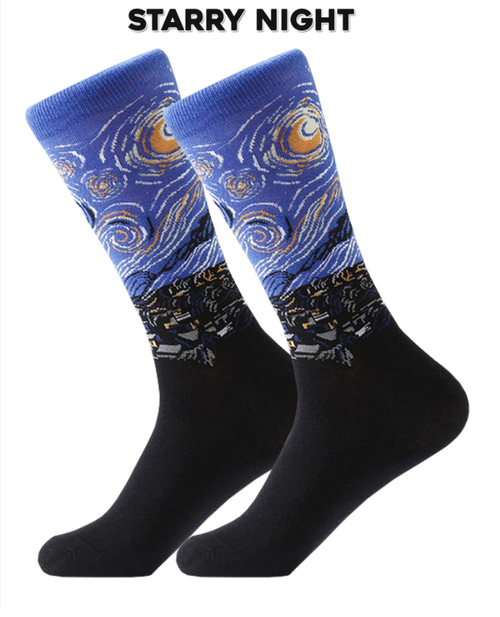 Mens Printed Long Socks - Starry Night 3