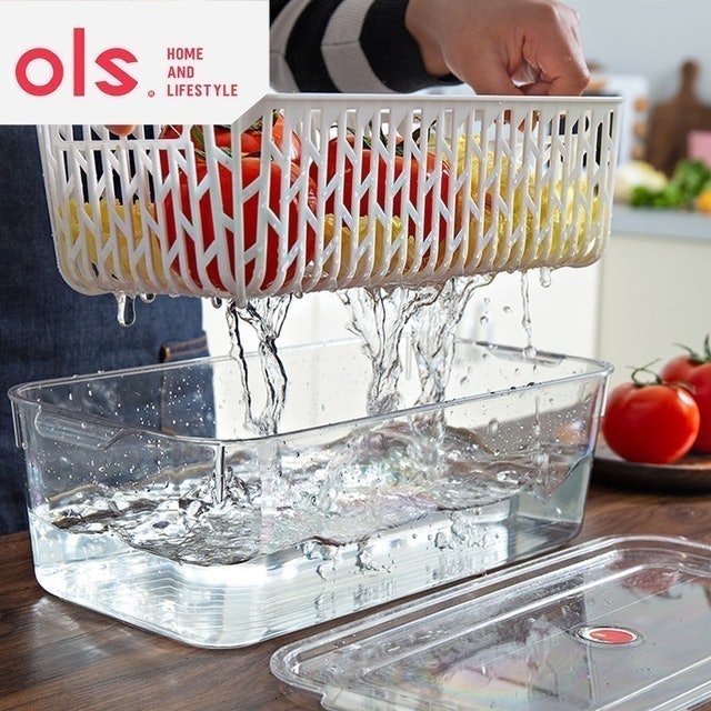 Refrigerator Organizer With Drainer Bins  3
