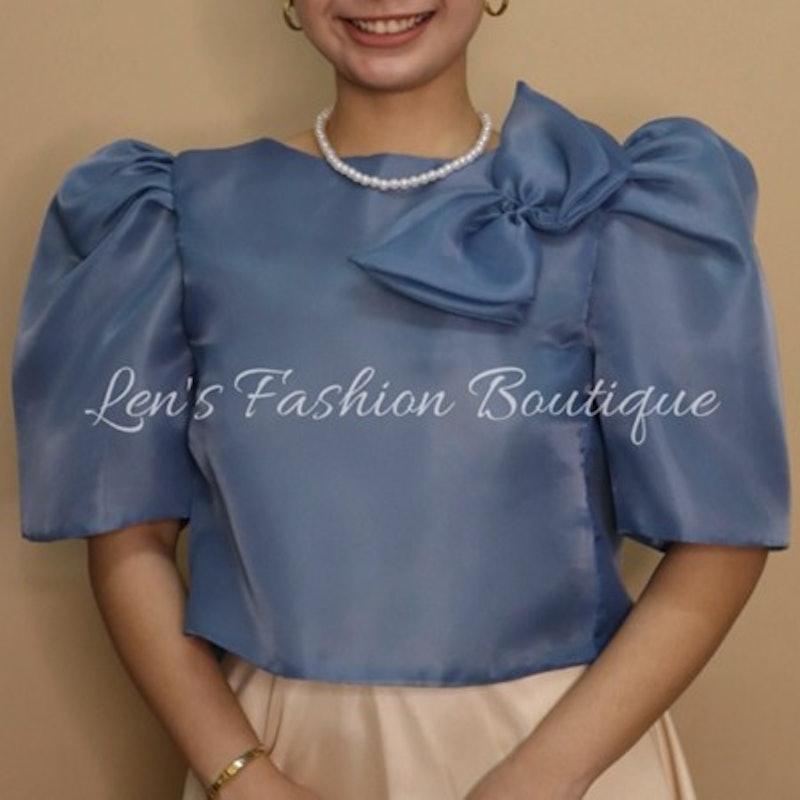 Modern Filipiniana Kimona Top w/ Big Ribbon 2