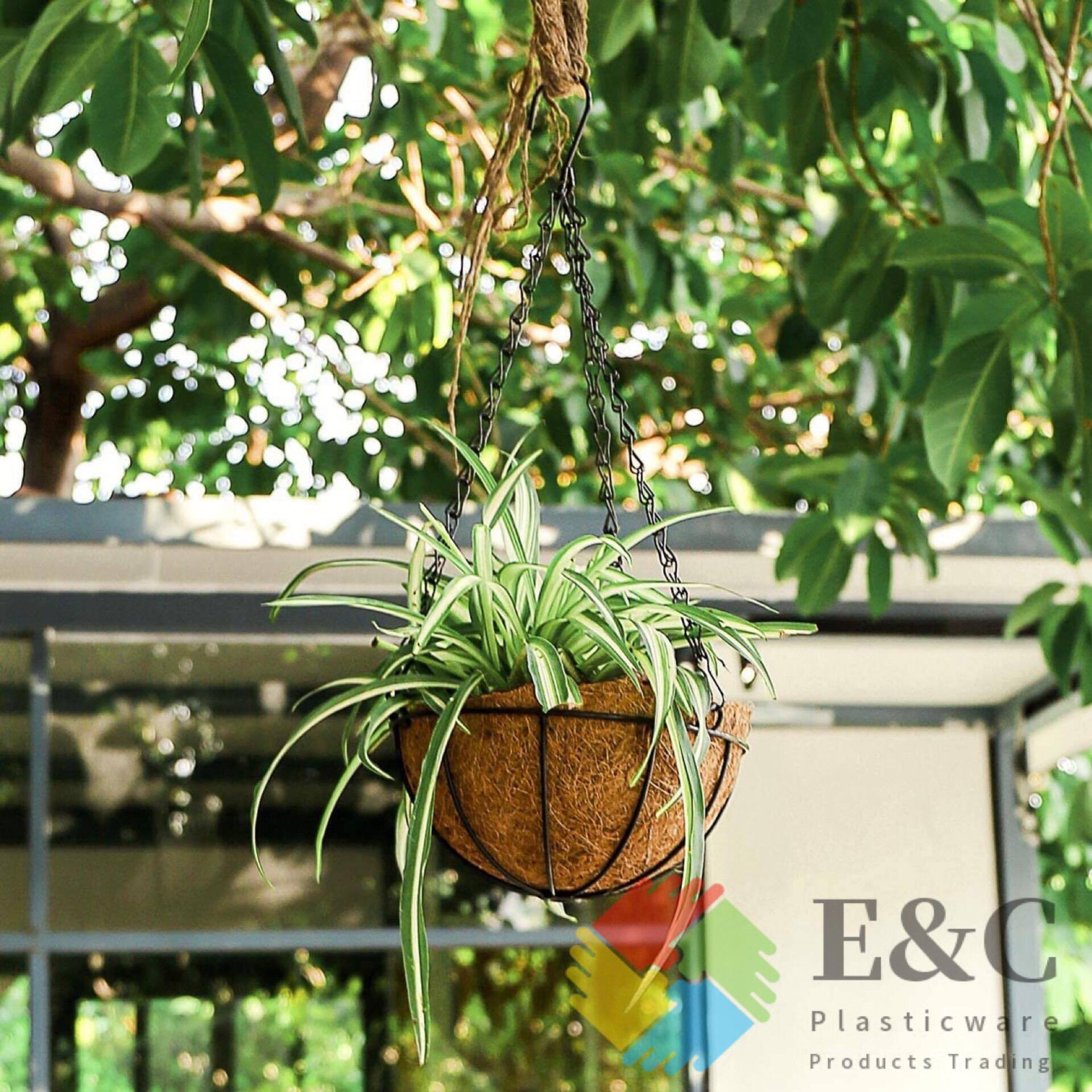 Metal Wall Hanging Pot With Natural Coconut Coir Liner 3