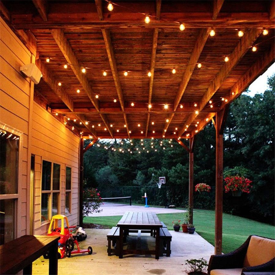 String Lights With Globe Clear Bulbs 3