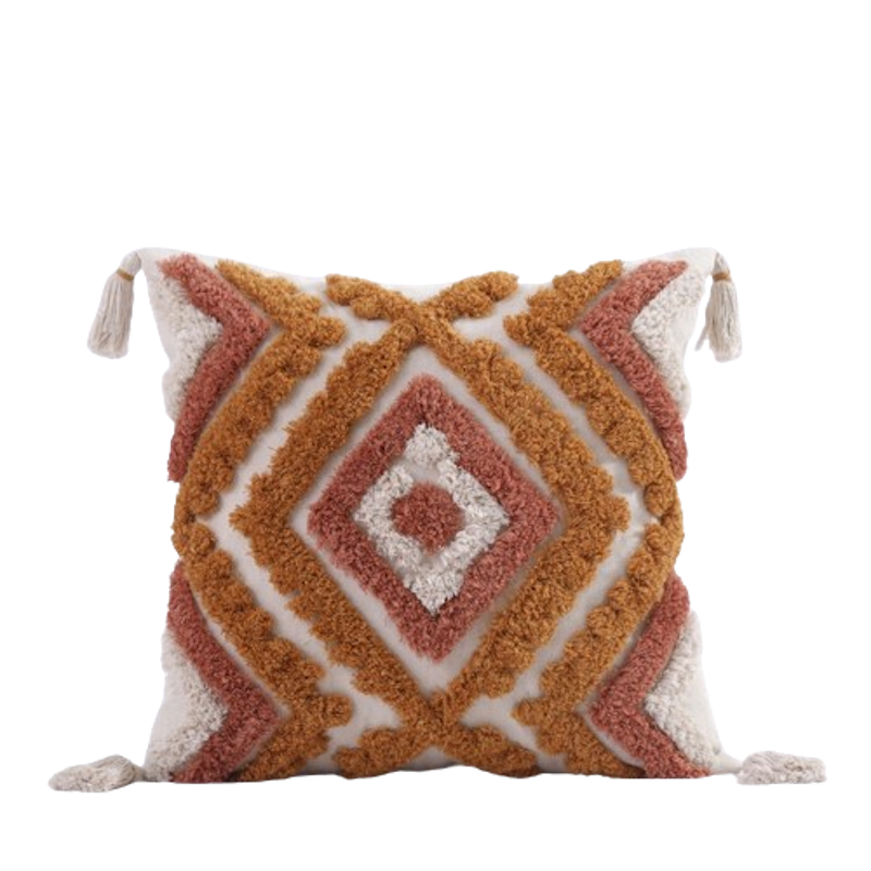 Morocco Tufted Boho Pillow Case 1