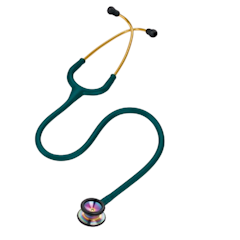 Classic II Pediatric Stethoscope, Rainbow-finish Chestpiece, Caribbean Blue Tube