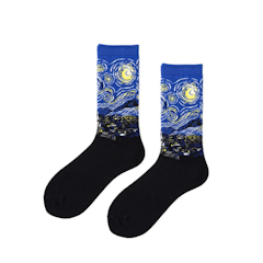 Mens Printed Long Socks - Starry Night