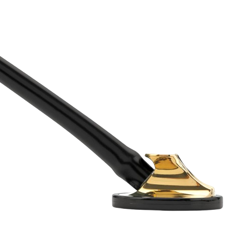 Master Cardiology Stethoscope, Black Tube, Brass-Finish Chestpiece 3