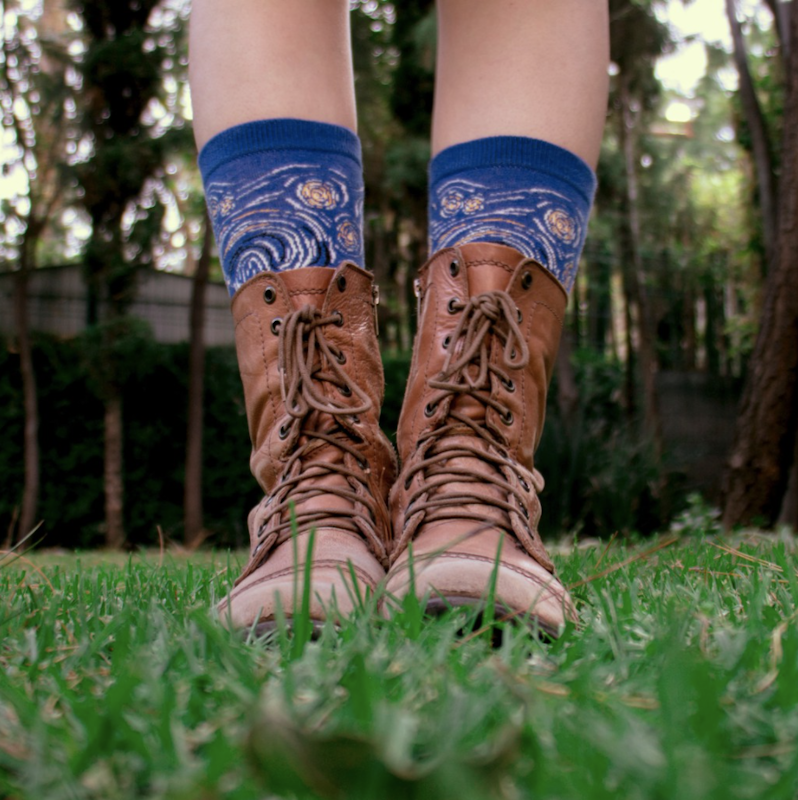 Mens Printed Long Socks - Starry Night 4