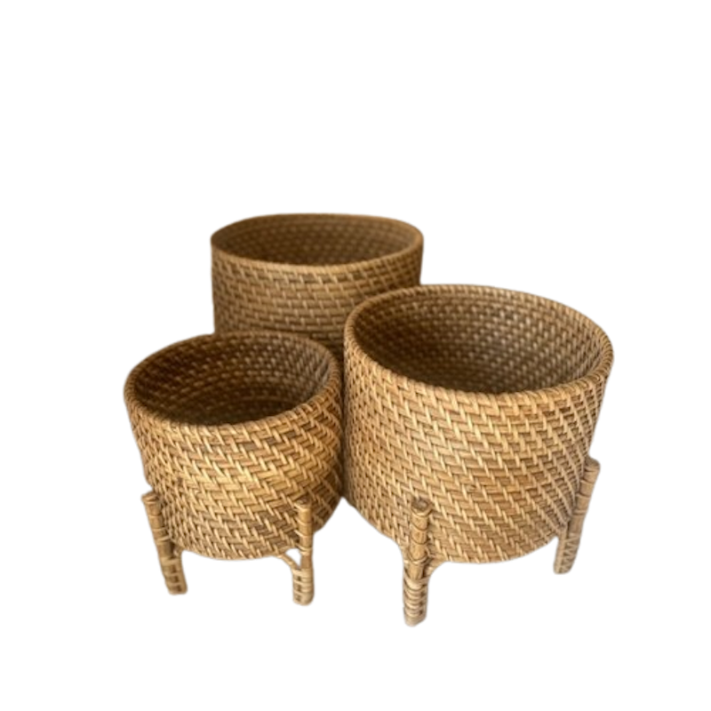 Rattan Planter With Stand 1