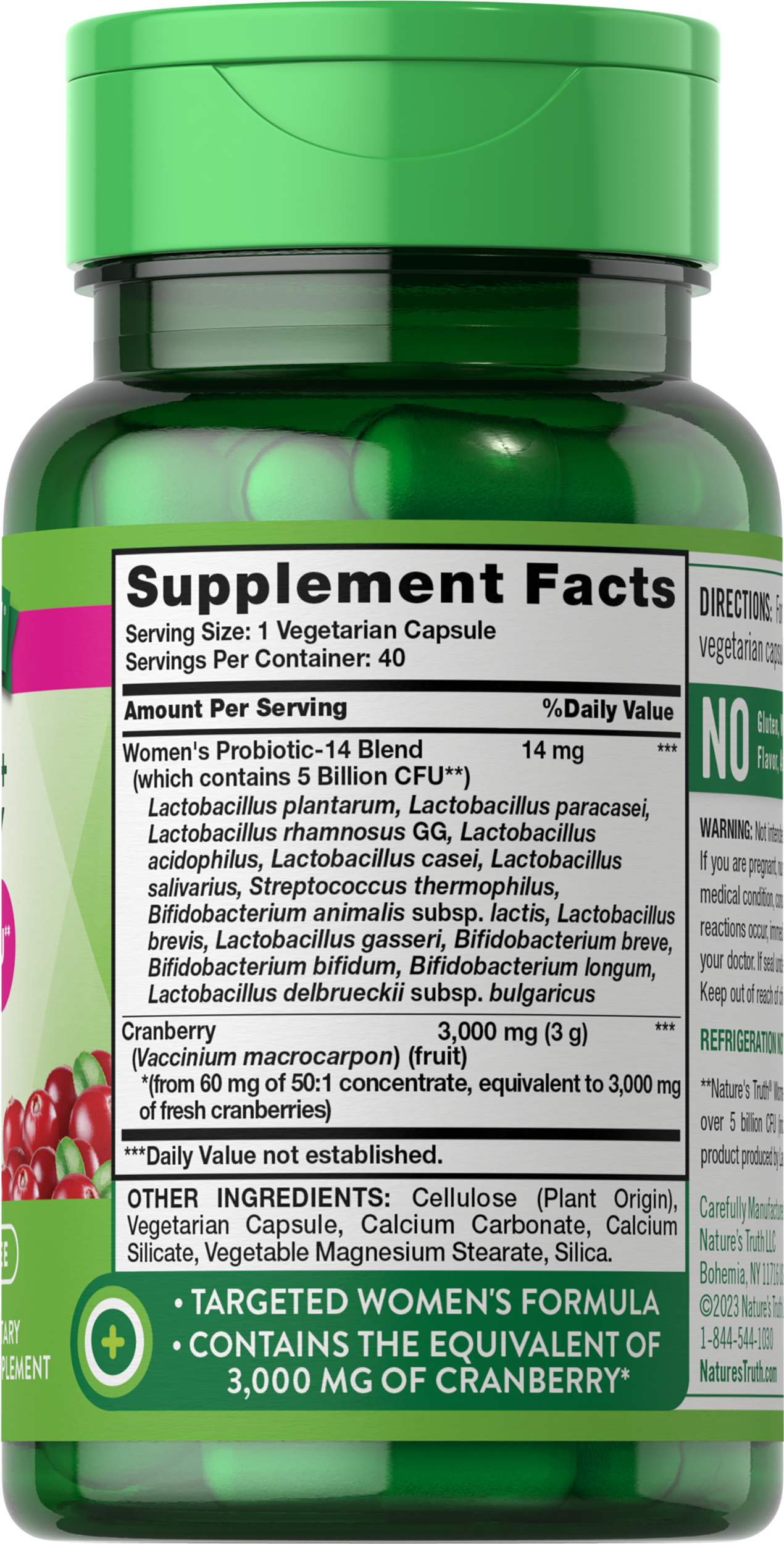 Women's Probiotic + Cranberry	 2
