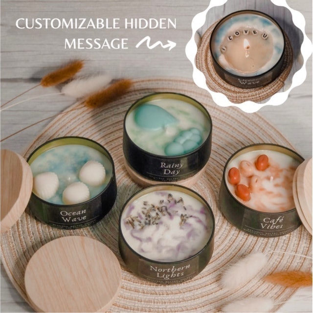 Scented Marble Candles With Customizable Hidden Message 5
