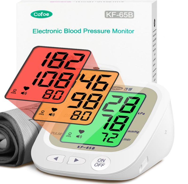 Blood Pressure Monitor, CARMAS Blood Pressure Monitor Upper Arm with Large  Cuff Automatic Upper Arm Machine with 2*120 Sets of Memory Large LCD  Display (Black)