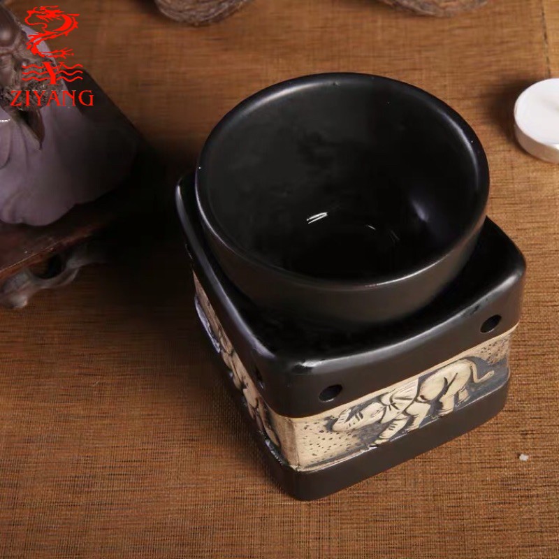 Big Square Elephant Style Ceramic Oil Candle Burner 2
