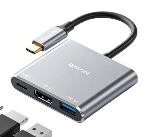 3‑in‑1 Type‑C to HDMI 4K Hub 	  1