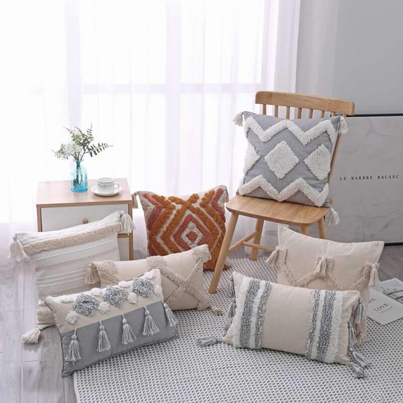 Morocco Tufted Boho Pillow Case 4