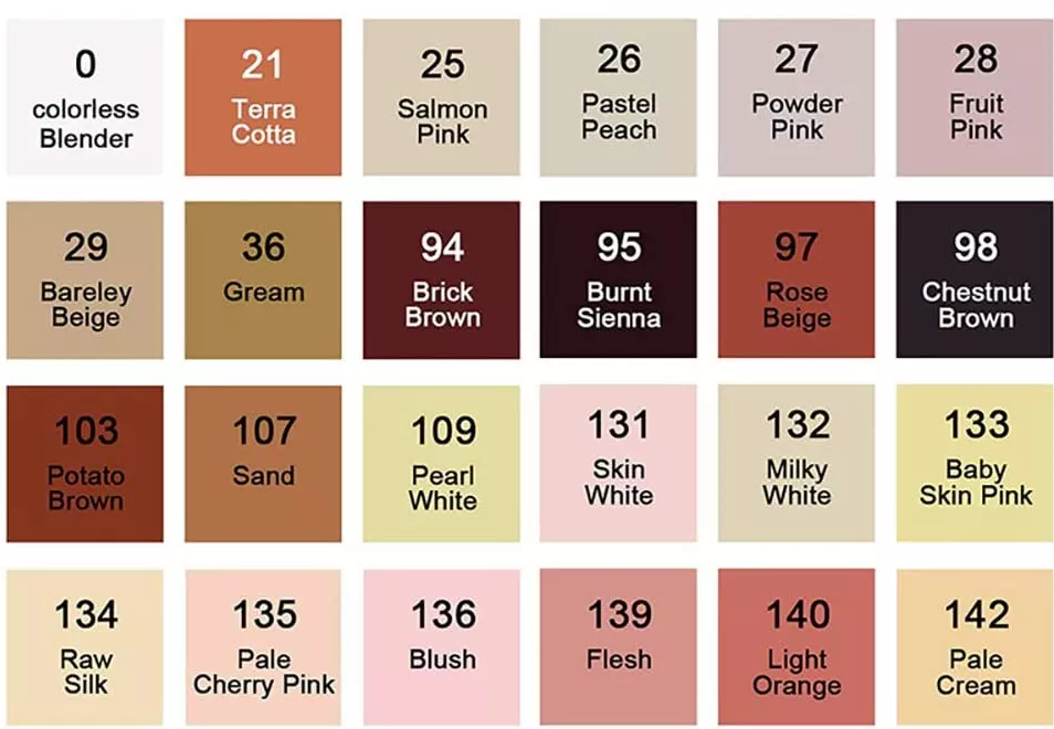 Skin Tone Dual-Tips Marker Pen 3