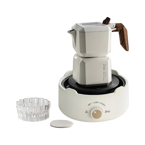 Double Valve Moka Pot With Electric Ceramic Stove Set 1