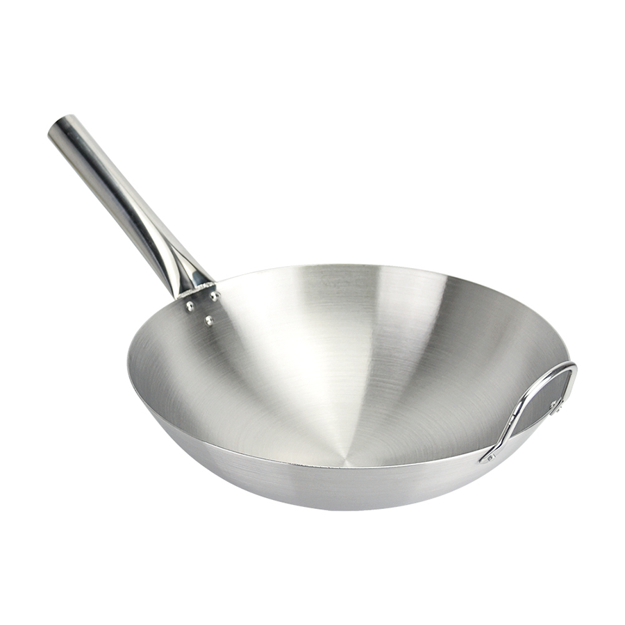 Stainless Steel Wok with Handle 1