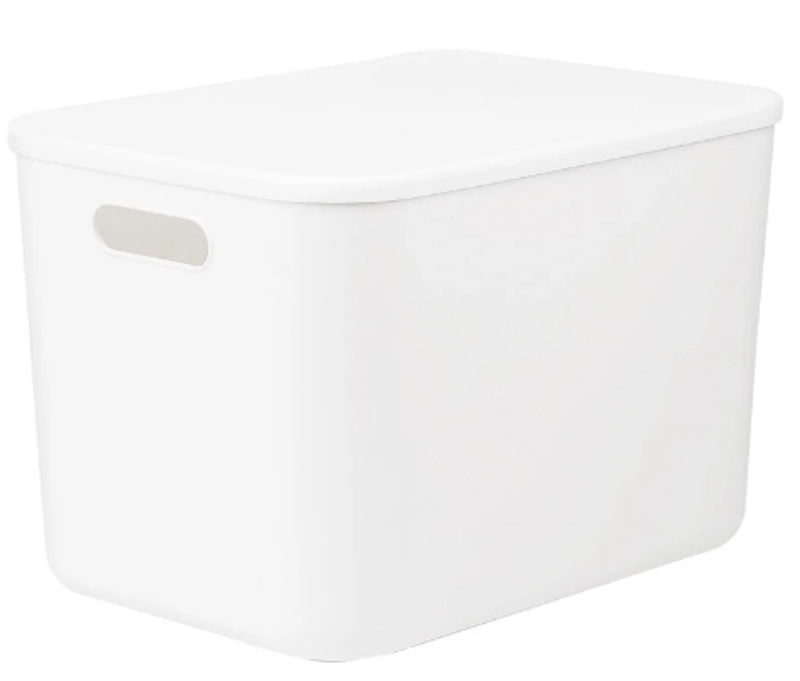 Storage Box Stackable Basket Bin With Lid 1