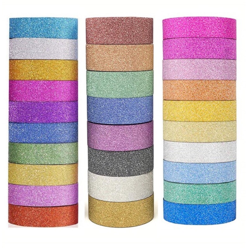 10 in 1 Glitter Tape/Plain Color Washi Tape 1