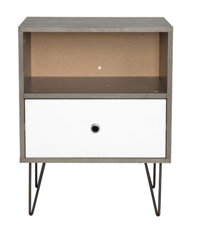 Furniture Side Table Gray Oak and White Finish 1