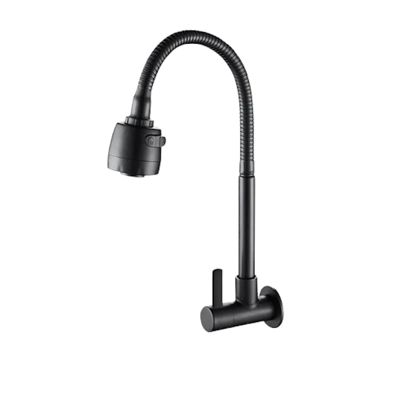 Wall-Mounted Kitchen Faucet Single Cold 360° Flexible Stainless Steel 1
