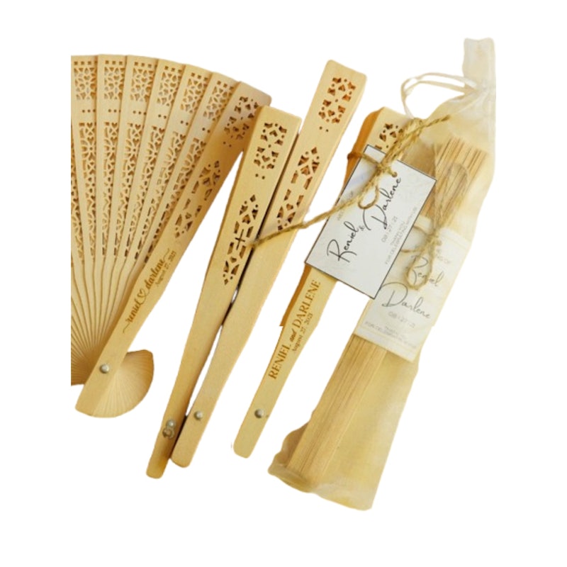 Personalized Wooden Laser Engraved Fan 1