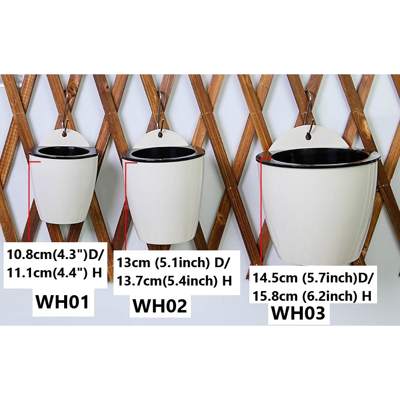 Heavy-Duty Wall Hanging Self Watering Pot 6