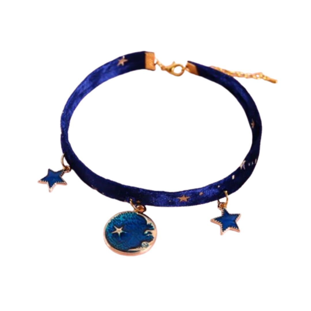 Pet Velvet Gold Star Collar 1