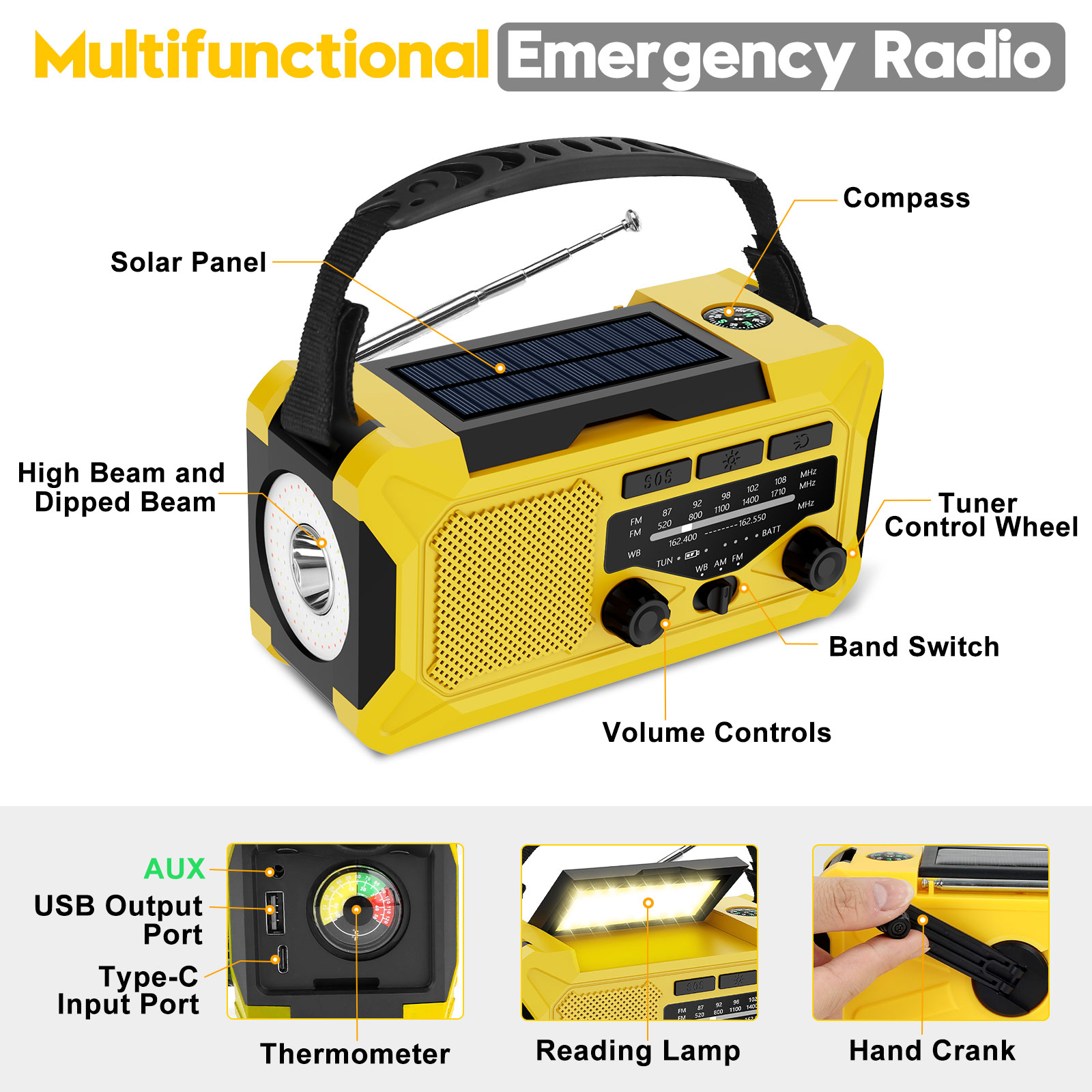 Wind Up Solar Emergency Radio 4
