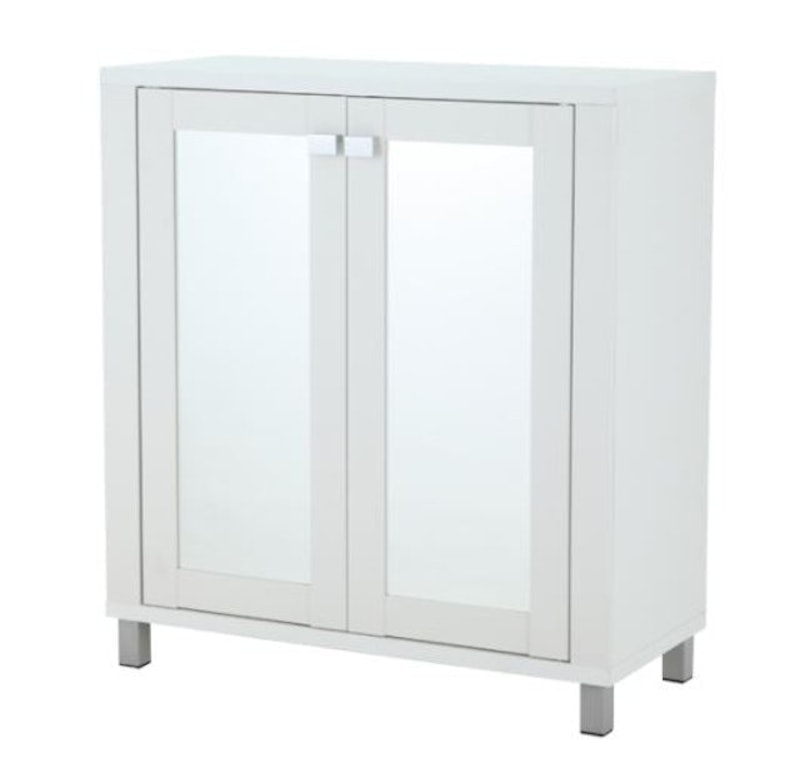 Aarhus 2-Compartment Shoe Cabinet With Mirror 1