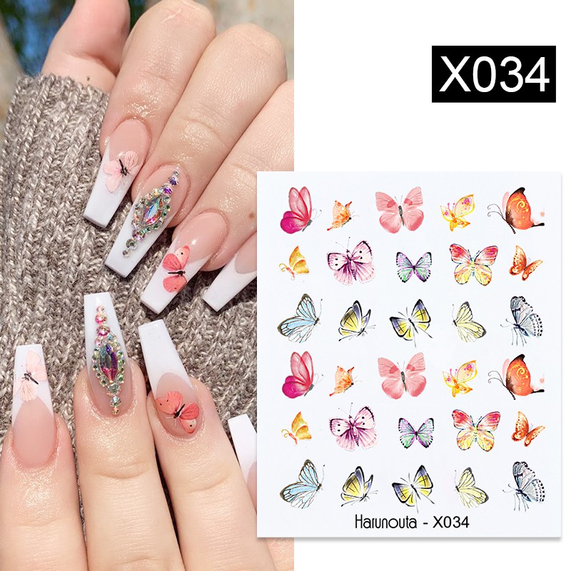 Flower and Leaves Nail Decals 4