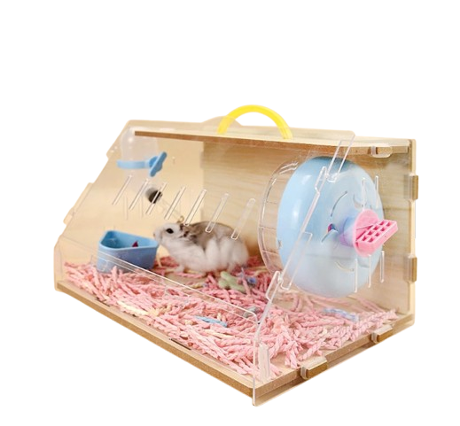 Hamster Cage With Running Wheel Water Bottle Food Basin 3