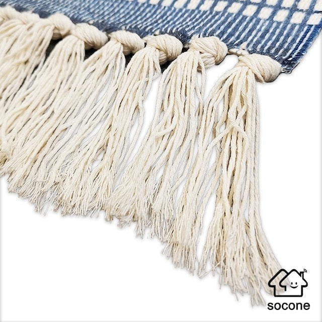 Cotton and Linen Tassel Woven Carpet 6