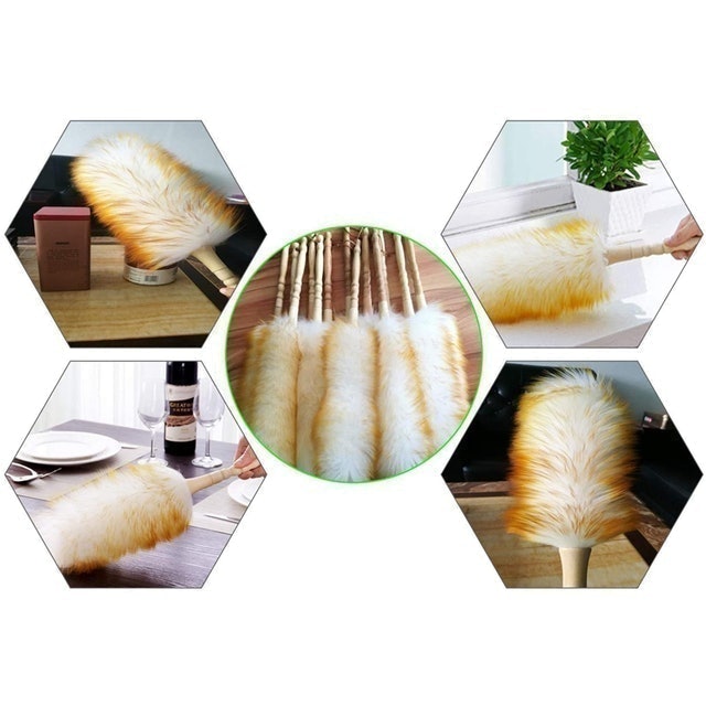 Lambswool Duster With Wooden Handle 2