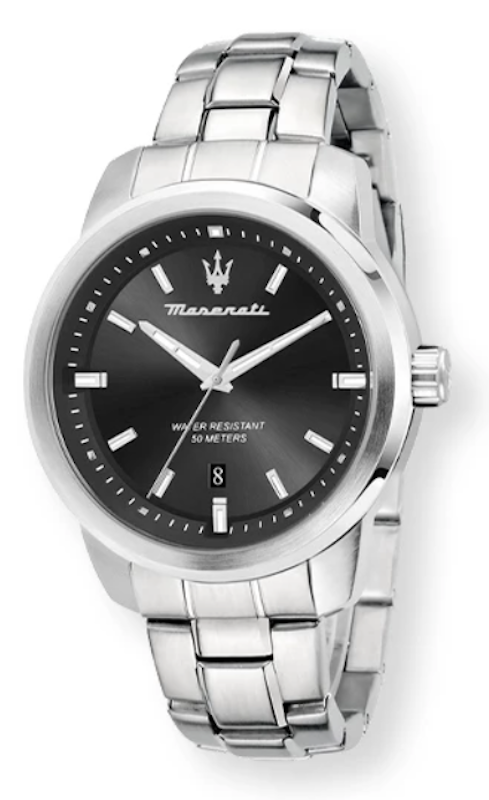 Successo 44mm Black Dial Silver Stainless Steel Men's Quartz Watch 1