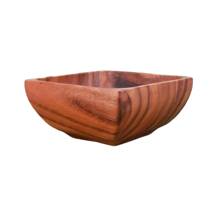 Acacia Wood Bowl with Base 2
