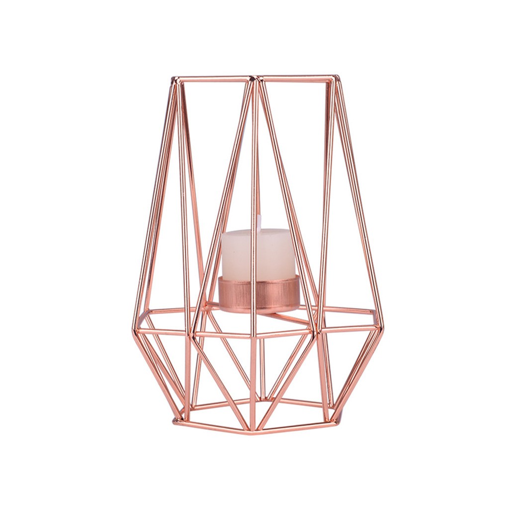 Nordic Style Wrought Iron Geometric Candle Holders 3