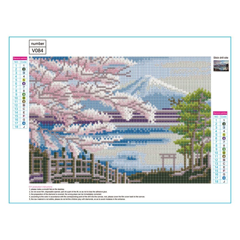 5D DIY Diamond Painting Fuji Mountain Cherry Blossom 2