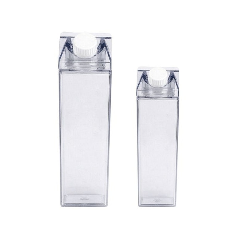 Milk Carton-Shaped Transparent Bottle 1