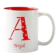 Smugsmugs Alphabet Initial - Polka Dots Red Customized Name Mug 1