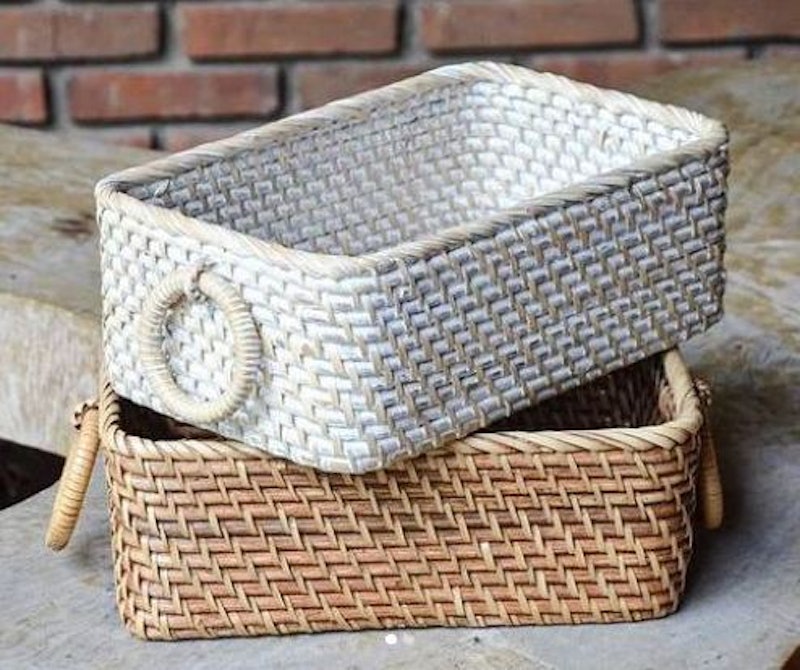 Rattan Basket With Round Handles 2