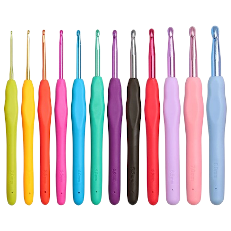 Aluminum Crochet Hook Ergonomic Soft Handle 1