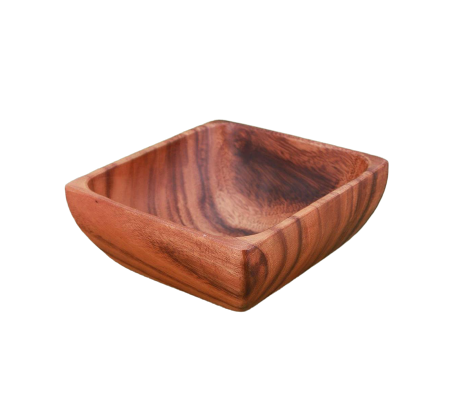 Acacia Wood Bowl with Base 1