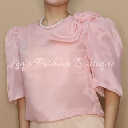 Modern Filipiniana Kimona Top w/ Big Ribbon	 3